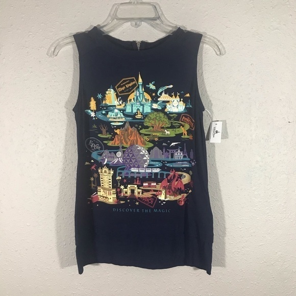 Disney Tops - Disney Parks NWT Navy Sleeveless DisneyWorld Top